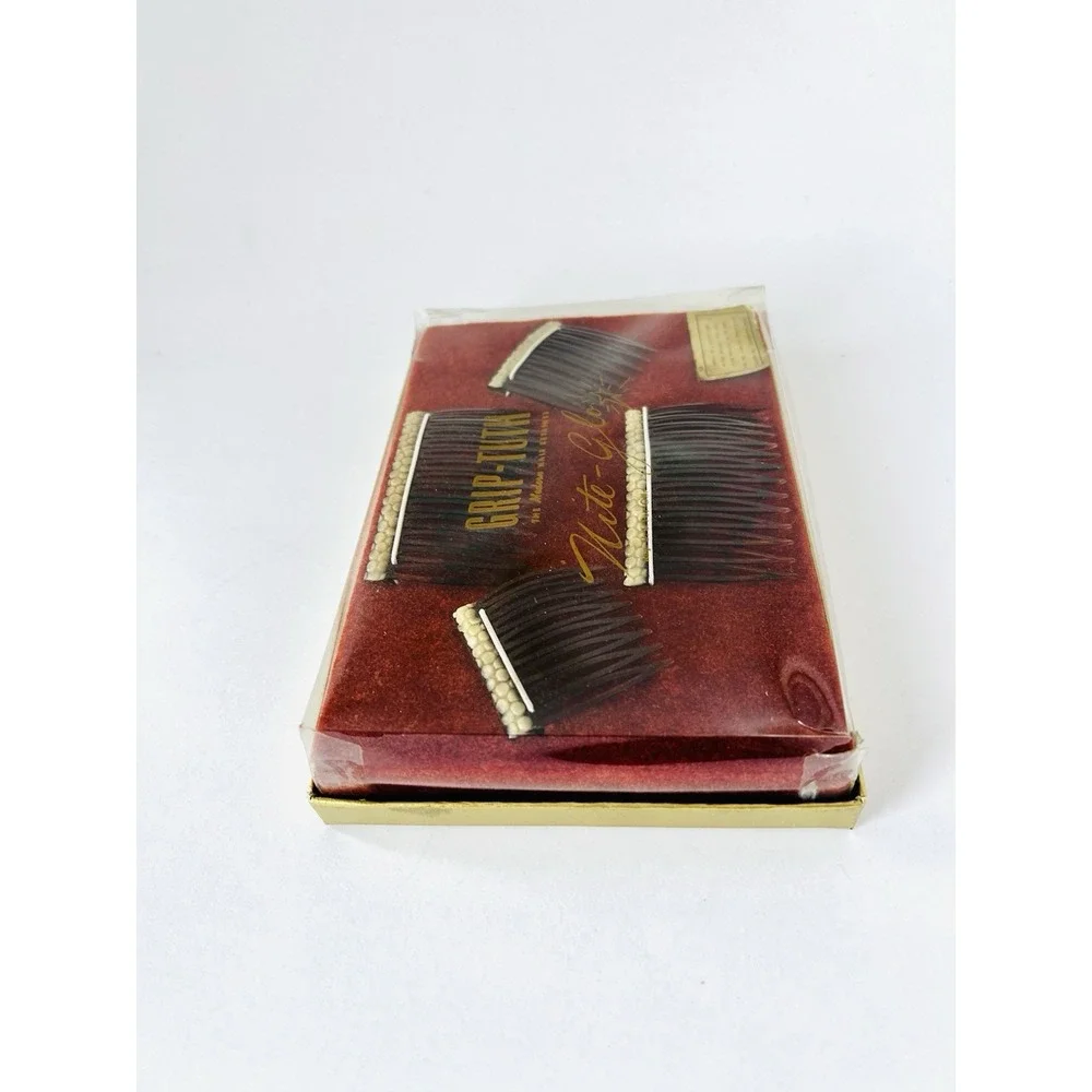 Vintage‎ Grip-Tuth Nite-Glo Glow In The Dark Tortoiseshell Hair Combs In Box